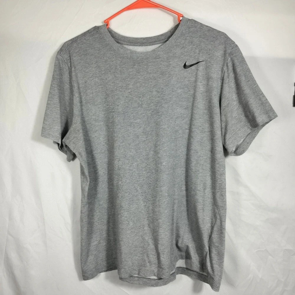 Nike Dri-FIT T-Shirt Mens L Gray Excellent AR6029-091 Short Sleeve Gym Swoosh